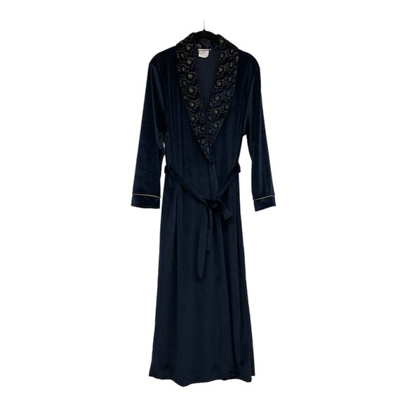 Vanity  Fair Navy Velvet Robe size 8 - Picture 16 of 16